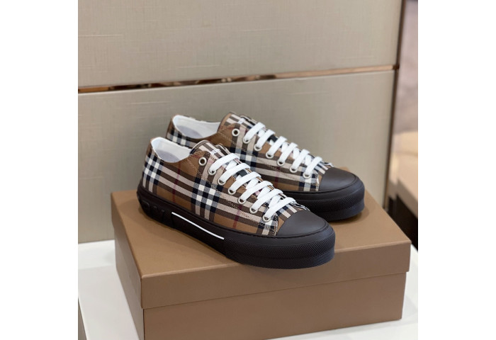 Bur*berry Vintage Check Cotton Sneakers