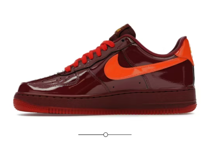 Nike Air Force 1 Low Patent Leather Dark Team Red Safety Orange IO4489-601
