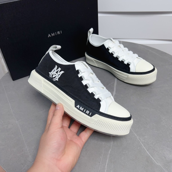 Amiri* Appliquéd Leather and Canvas Sneakers