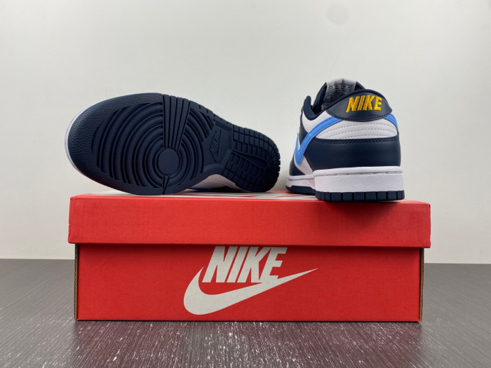 nike dunk low white navy university blue fn7800-400