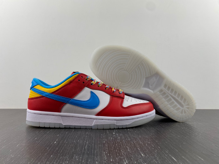 lebron james x nike dunk low fruity pebbles dh8009-600