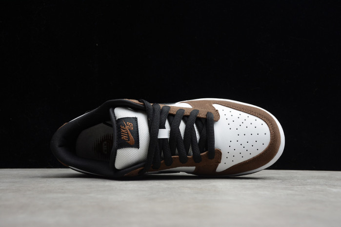 nike sb dunk low white black trail end brown - 304292-102