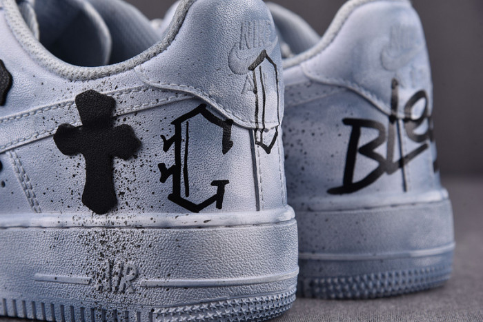 chrome hearts x nike air force 1 low 07 blue/black/white cw2288-111