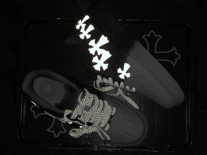chrome hearts x nike air force 1 low 07 white/grey/black cw2288 111
