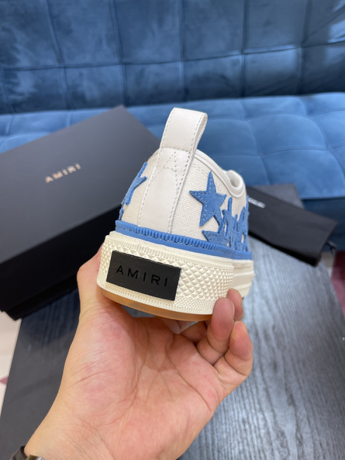 amiri* appliquéd leather and canvas sneakers
