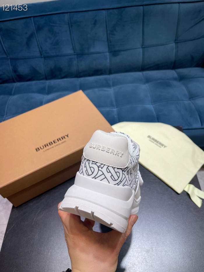 B**rry vintage check, leather and mesh sneakers